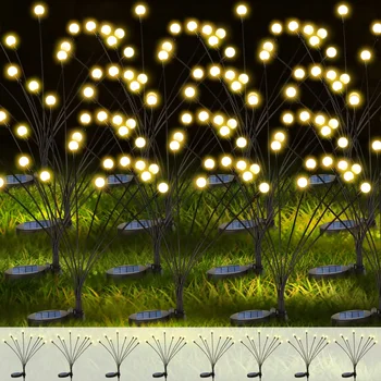 Слънчеви светулки светлини слънчева градина фойерверк светлина открит водоустойчив люлеене светлина за двор двор пътека декорация 10/8/6LED