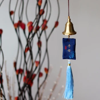 Творчество Китайски фън шуй медна камбана стая украшение кола аксесоари Древни монети Амулет на мира Подарък за Лъки Холидей