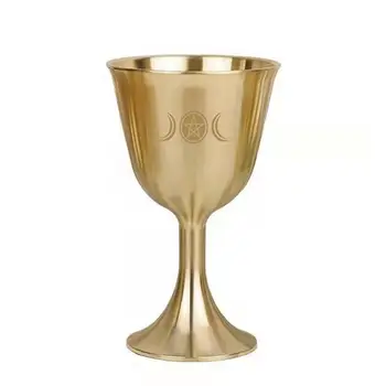 Чаша чаша за чаши Твърд месинг реколта Златна чаша Декоративен олтар Вино Чаша за пиене Месингова чаша за чаши за церемонии Олтари